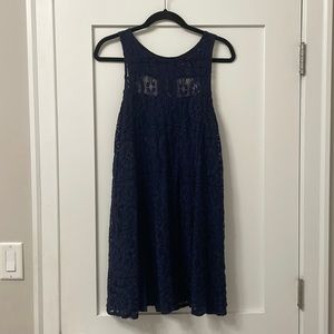NWOT Free People Navy Lace Dress
